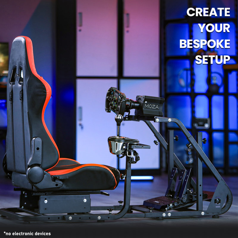 Anman Racing Simulator Cockpit Stand with Red Racing Chair fit Logitech G29  G920 G923 Thrustmaster & Reviews | Wayfair